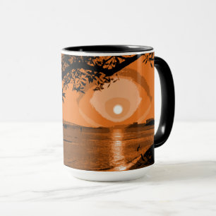 Mug Coucher de soleil en cuivre et orange foncé