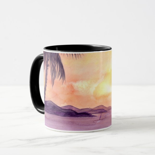 Mug Coucher de soleil en tropiques par Farida Greenfie (Devant gauche)