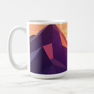 Mug Coucher de soleil géométrique sur une montagne en