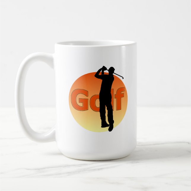 Mug Coucher de soleil Golfer Silhouette (Gauche)