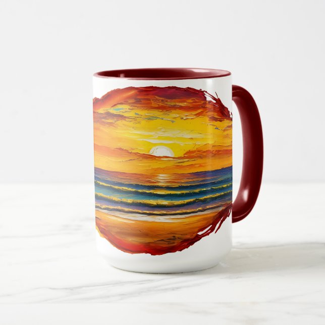 Mug Coucher de soleil inspiré Boho (Devant droit)