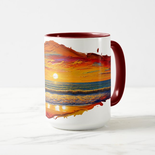 Mug Coucher de soleil inspiré Boho (Devant droit)