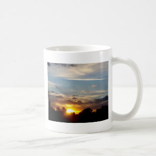 Mug coucher de soleil magnifique bleu jaune paysage dé