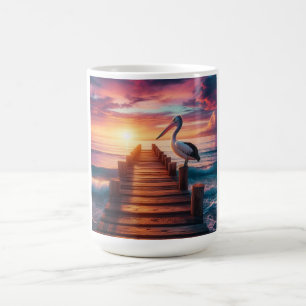Mug Coucher de soleil marin/côtier/plage de pélican