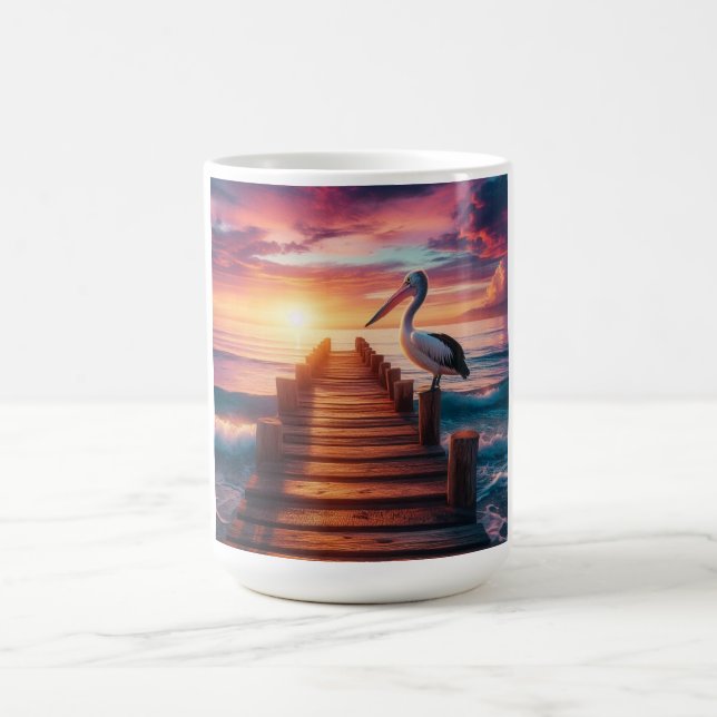 Mug Coucher de soleil marin/côtier/plage de pélican (Centre)