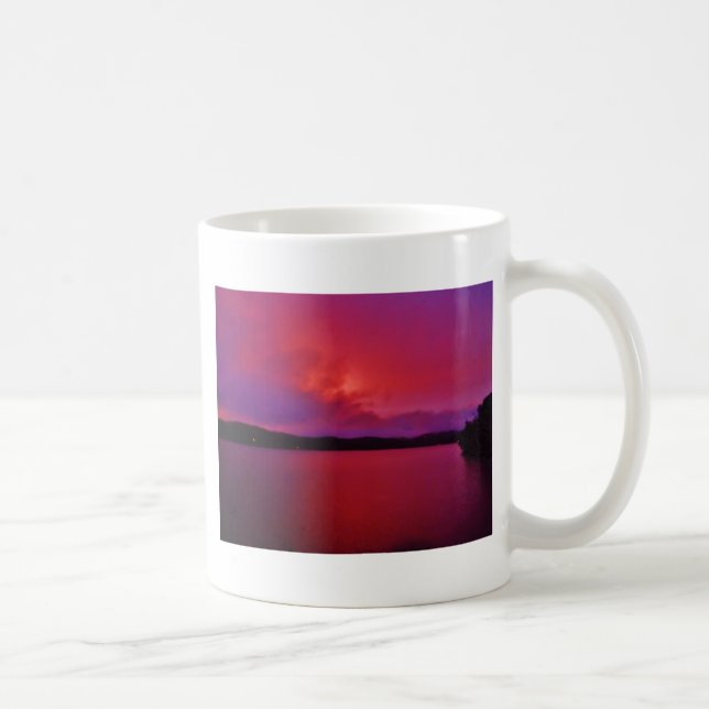 Mug Coucher de soleil rose vif sur le lac Arrowhead (Droite)