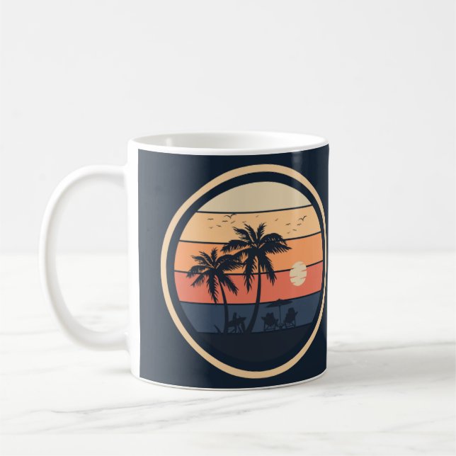 Mug Coucher de soleil simple beige et orange (Gauche)