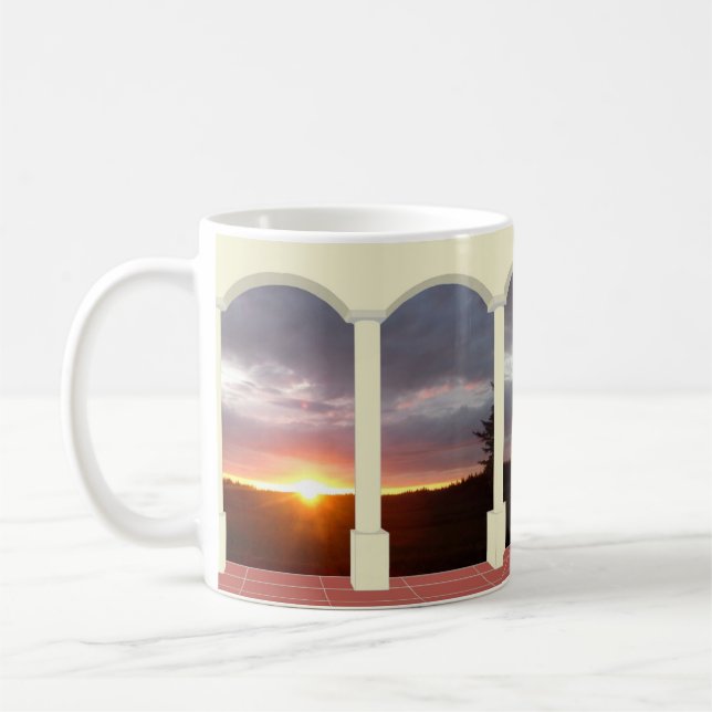 Mug Coucher de soleil sous la boule d'arc (Gauche)