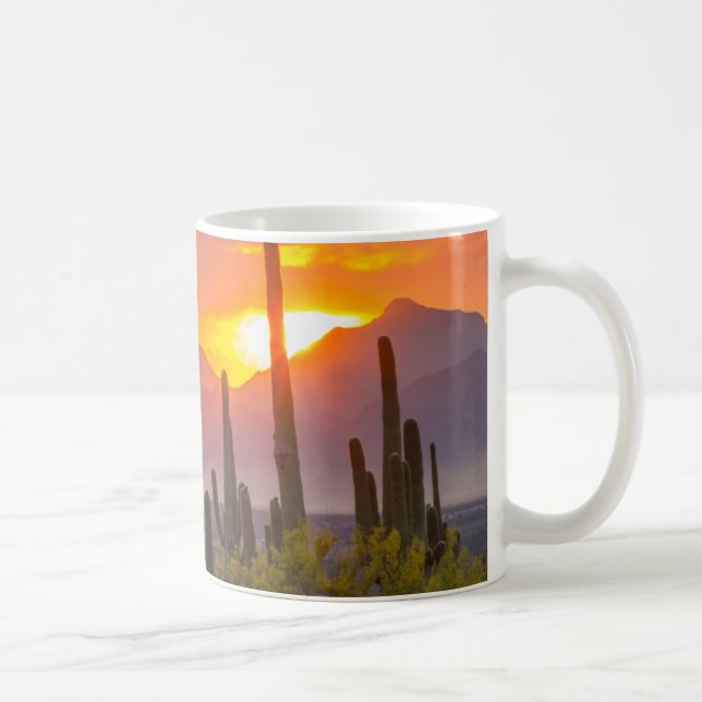 Mug Coucher de soleil sur cactus du désert, Arizona (Droite)