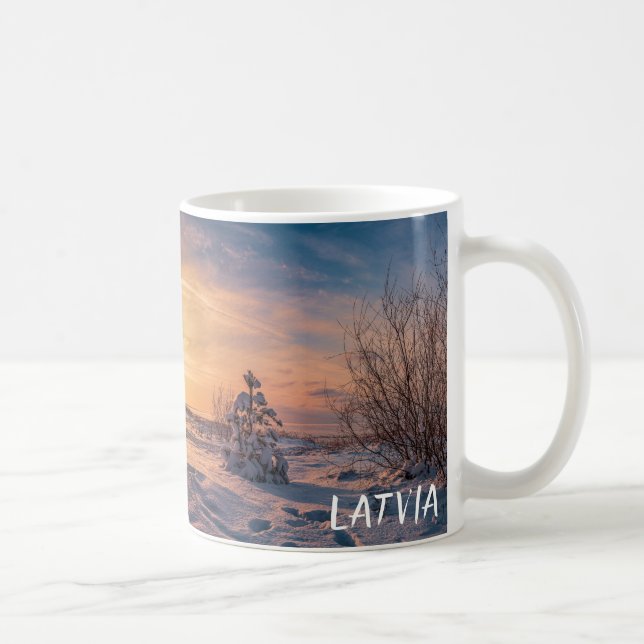 Mug Coucher de soleil sur la côte de la mer d'hiver (Droite)