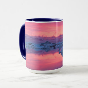 Mug Coucher de soleil sur le lagon du glacier Jokulsar
