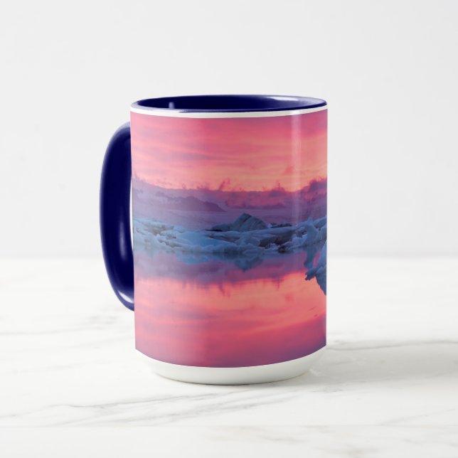 Mug Coucher de soleil sur le lagon du glacier Jokulsar (Devant gauche)