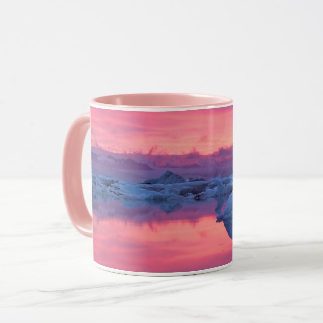 Mug Coucher de soleil sur le lagon du glacier Jokulsar (Devant gauche)