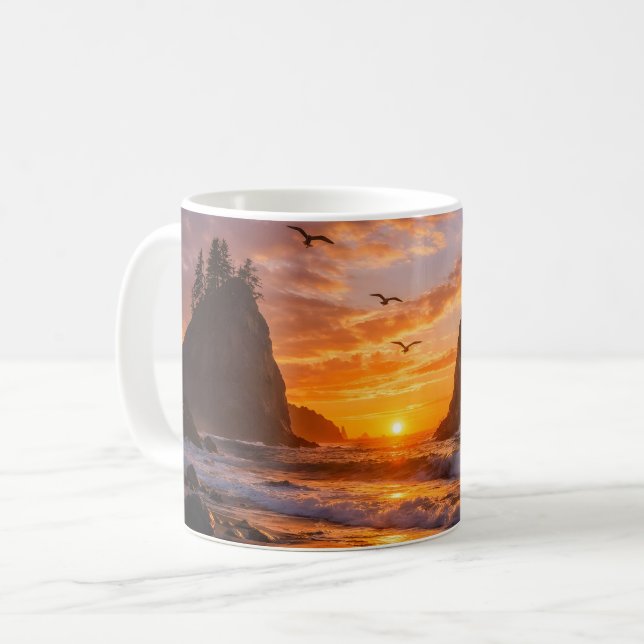 Mug Coucher de soleil sur le Pacifique (Devant gauche)