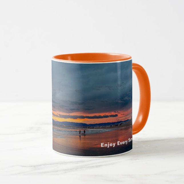 Mug Coucher de soleil sur le pic - Marina Del Rey, CA  (Devant droit)