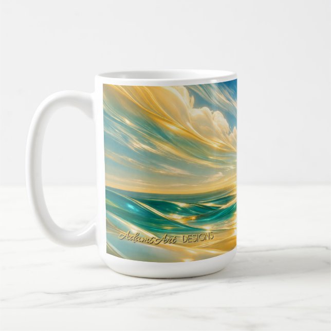 Mug Coucher de soleil sur les vagues de l'océan turquo (Gauche)