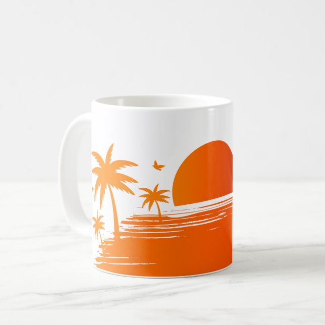 Mug Coucher de soleil tropical (Devant gauche)