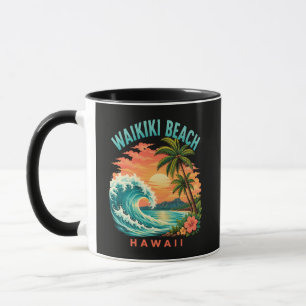 Mug Coucher de soleil tropical à Waikiki Beach Hawaï