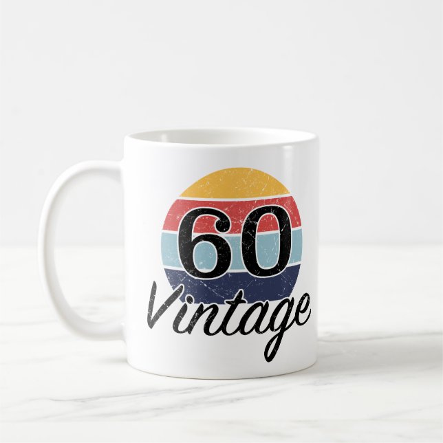 Mug Coucher de soleil vintage du 60e anniversaire (Gauche)