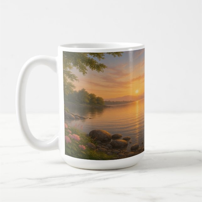 Mug Coucher du soleil au bord du lac (Gauche)