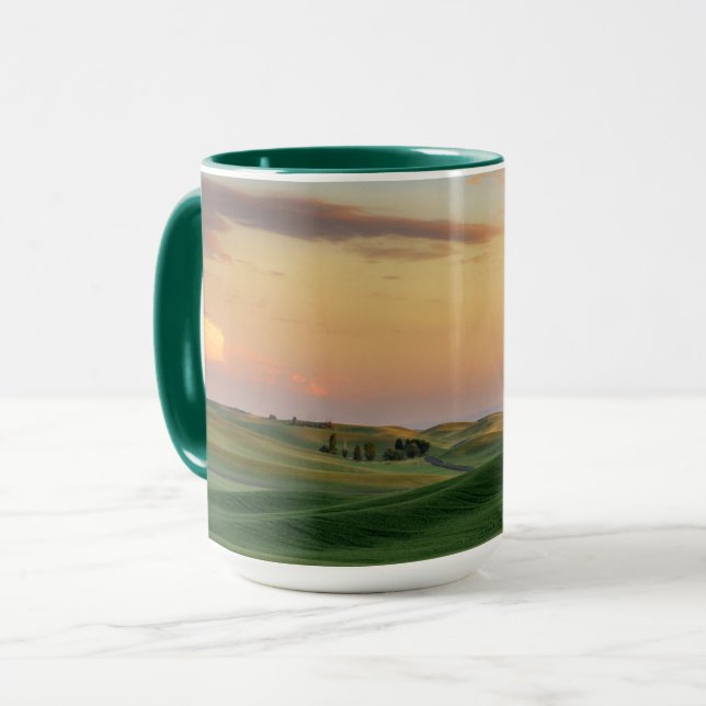 Mug Coucher du soleil au-dessus de l'état de (Devant gauche)
