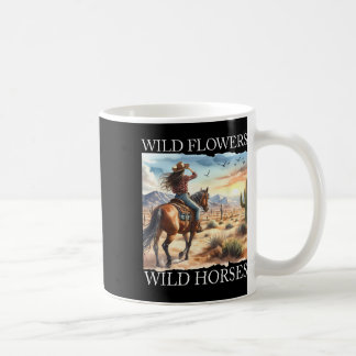 Mug Coucher du soleil fille équitation Cheval Fleurs s