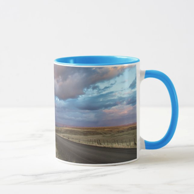 Mug Coucher du soleil sur Gravel Zumwalt Prairie Road (Droite)