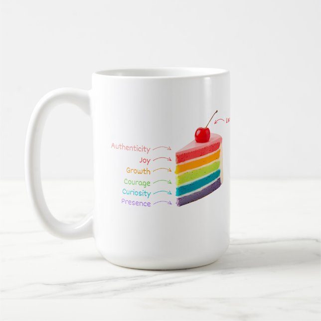 Mug Couches de vie - Gâteau arc-en-ciel de croissance  (Gauche)