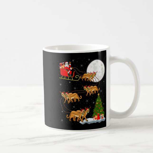 Mug Cougar Santa Sleigh Flying Funny Magical Christmas (Droite)