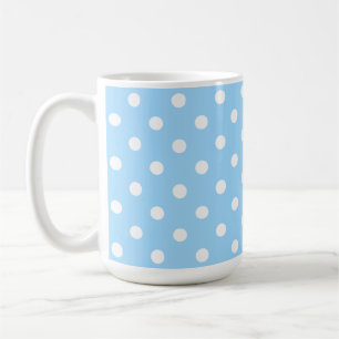 Mug Couleur bleu clair enchanteresse avec pois blancs
