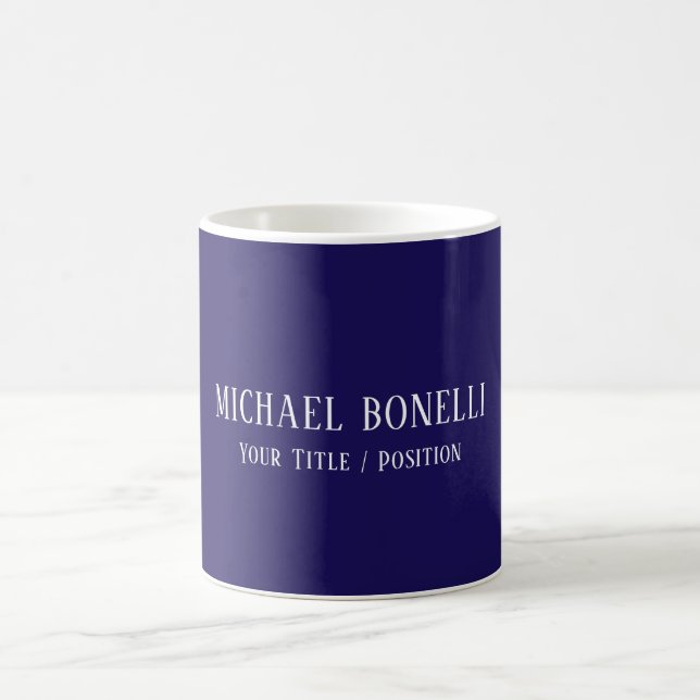 Mug Couleur Bleue Classique Élégante Police Serif Mini (Centre)