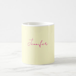 Mug Couleur crème élégant moderne minimaliste nom simp