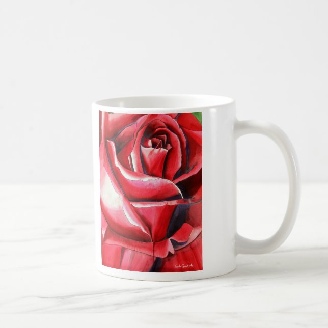 Mug Couleur d'aquarelle rouge Crimson macro d'art orig (Droite)