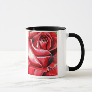 Mug Couleur d'aquarelle rouge Crimson macro d'art orig