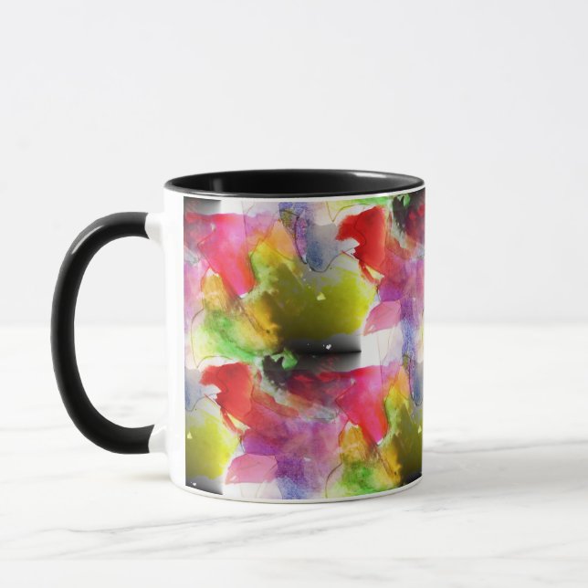 Mug Couleur d'aquarelle rouge et jaune (Gauche)
