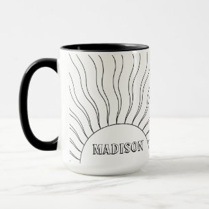 Mug Couleur de nom personnalisée vintage Retro Sunset