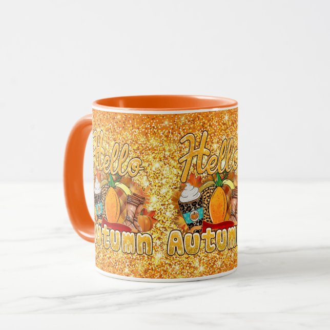 Mug Couleur de Personnaliser d'automne Hello (Devant gauche)