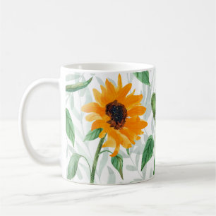Mug Couleur de tournesol, motif d'été transparent.