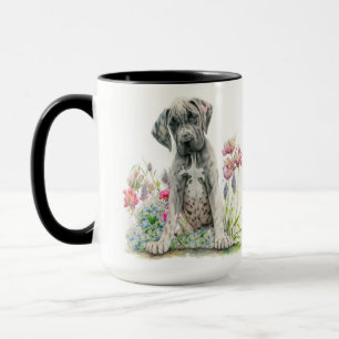 MUG COULEUR D'EAU ADORABLE GRAND DANE PUPPING CHIEN