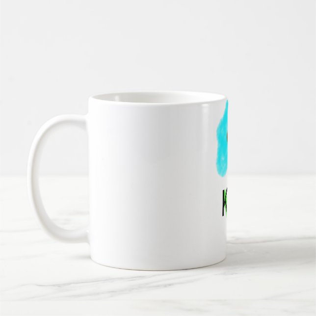 Mug Couleur d'eau bleu vert ajouter votre nom texte pe (Gauche)