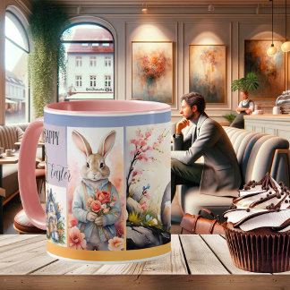 Mug Couleur d'eau ou photo du lapin de Pâques