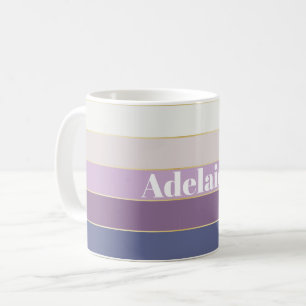 Mug Couleur d'été personnalisée en or violet Bandes