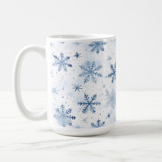 Mug Couleur d'hiver du flocon de neige (Gauche)