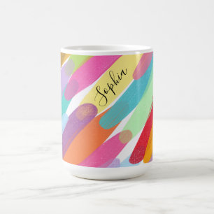 Mug Couleur Diagonale, Nom, Peinture Abstraite