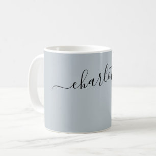Mug Couleur Élégante Brume Argentée Nom Moderne Person