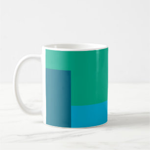 Mug Couleur géométrique minimaliste Bleu Vert Tons