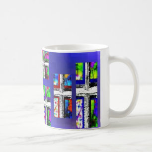 Mug Couleur multi de collage croisé chrétien par