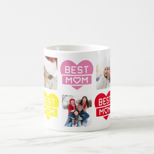 Mug Couleur multi-photo personnalisée MEILLEUR MOM (Centre)