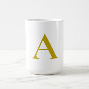 Mug Couleur or Monogramme Initial Lettre Simple