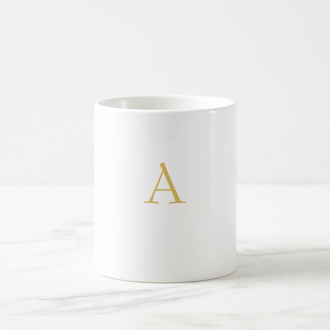 Mug Couleur Or Monogramme Professionnel Personnalisé (Centre)